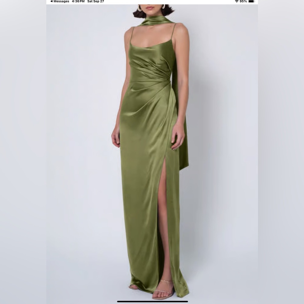 Jenny Yoo Olive Green Maxi Dress